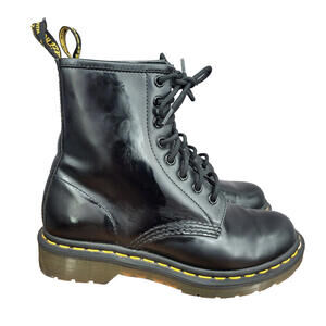 Dr. Martens 1460 Combat Boots Womens 6‎ Black Leather 8 Eyelet Air Wair